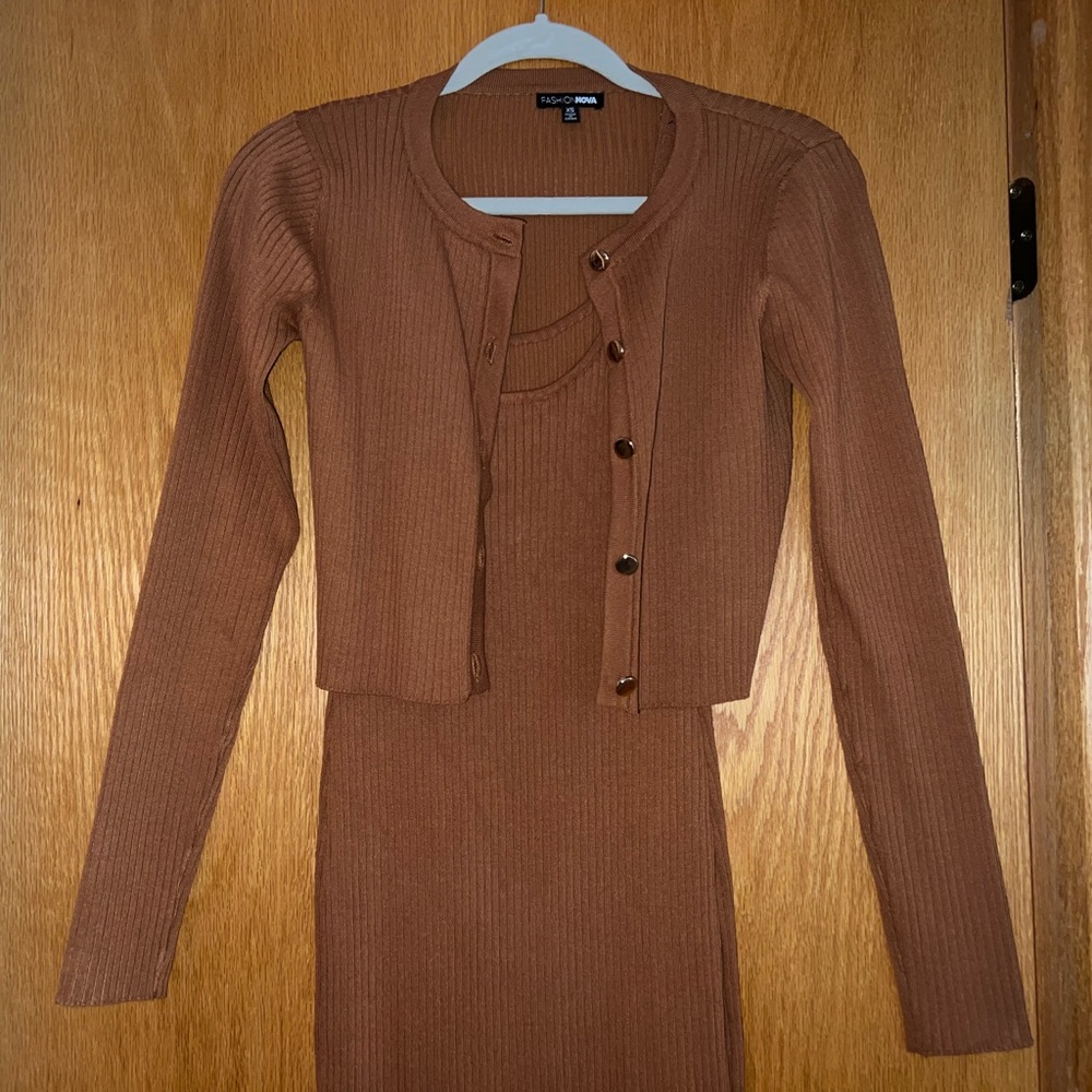 Matching Dress and Cardigan Set